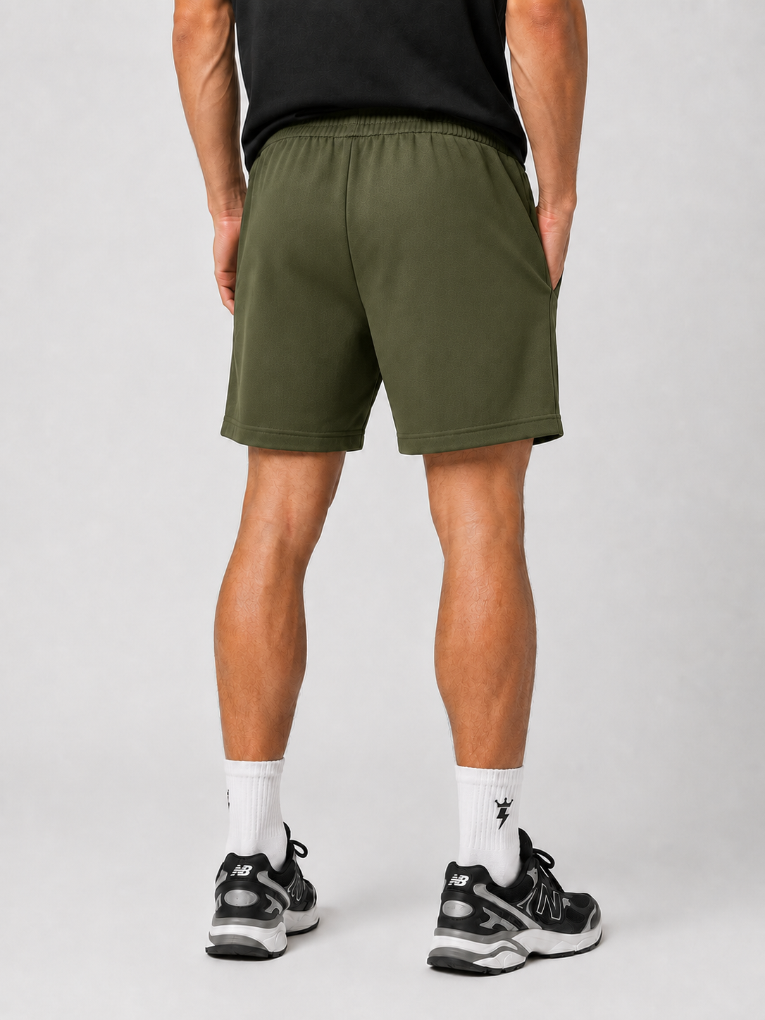Swagzaar Olive Green Lycra Stretchable Track Shorts for Men