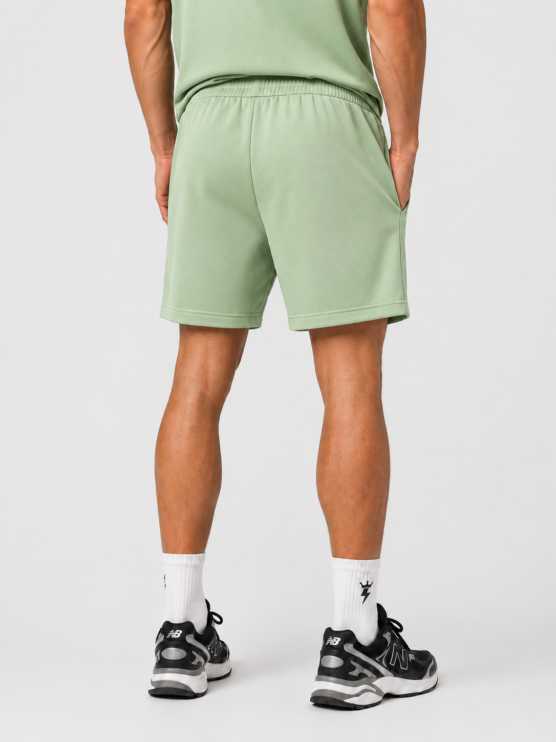 Swagzaar Pista Green Lycra Stretchable Track Shorts for Men