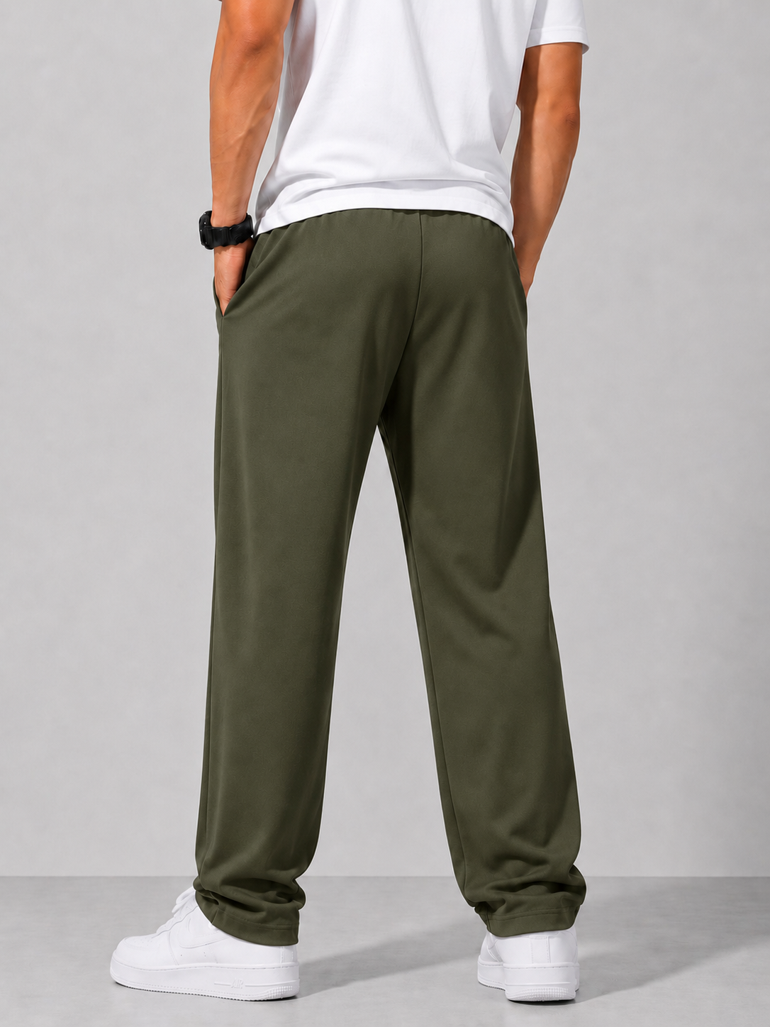 Swagzaar Men's Straight Fit Track Pant | Premium Stretch Fabric | Olive Green