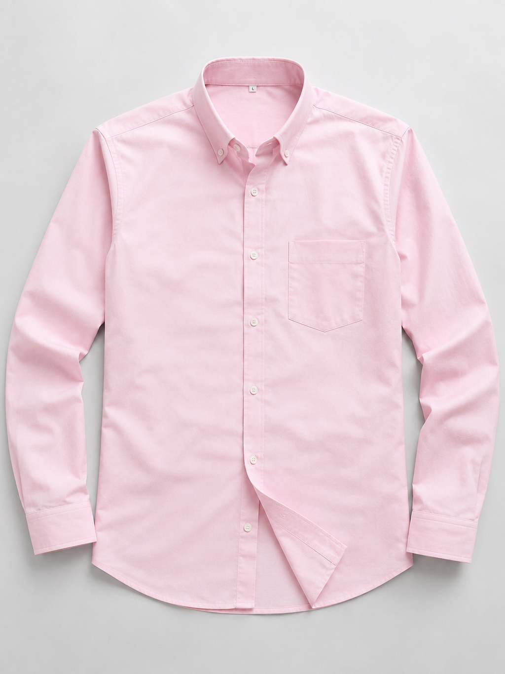 Men's Premium Cotton Oxford Button-Down Shirt | Comfort Fit | Full Sleeve | Casual & Formal Wear | Light Pink