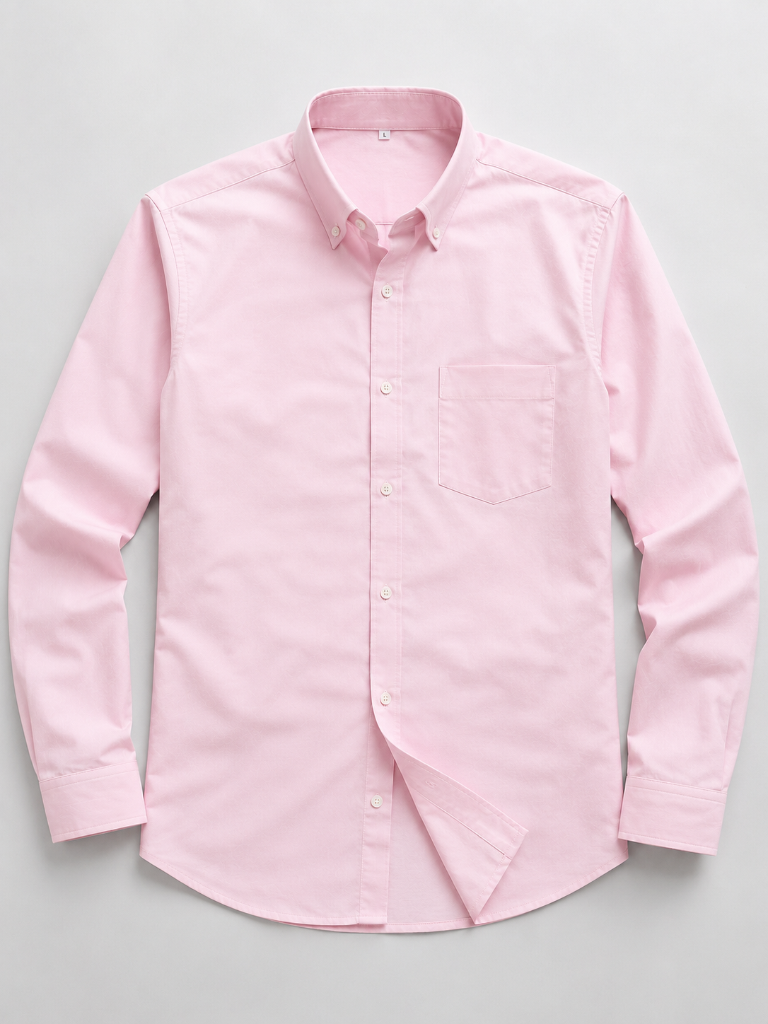 Men's Premium Cotton Oxford Button-Down Shirt | Comfort Fit | Full Sleeve | Casual & Formal Wear | Light Pink