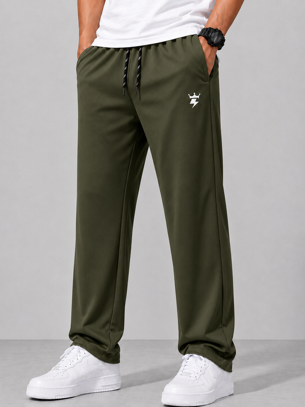 Swagzaar Men's Straight Fit Track Pant | Premium Stretch Fabric | Olive Green