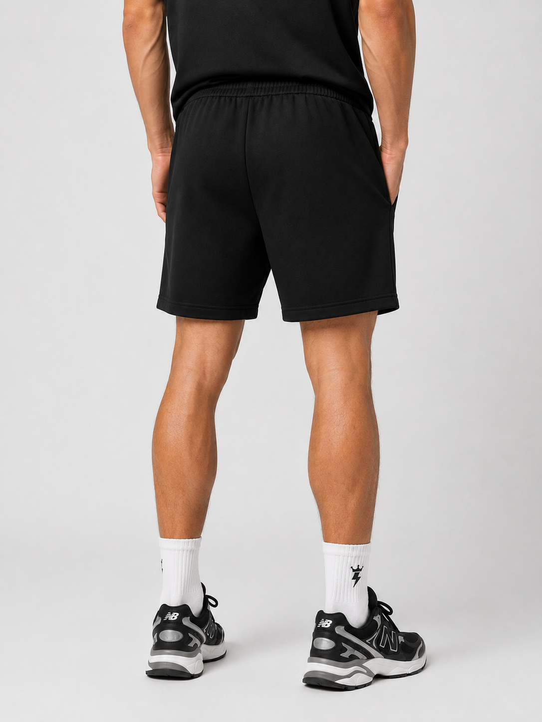 Swagzaar Black Lycra Stretchable Track Shorts for Men