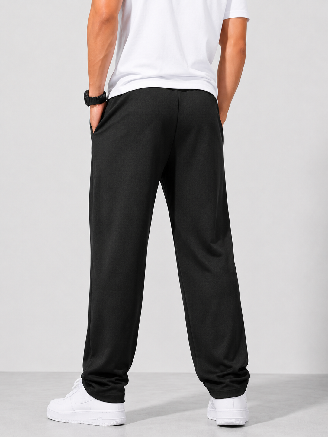 SWAGZAAR Men's Straight Fit Performance Track Pant – Black