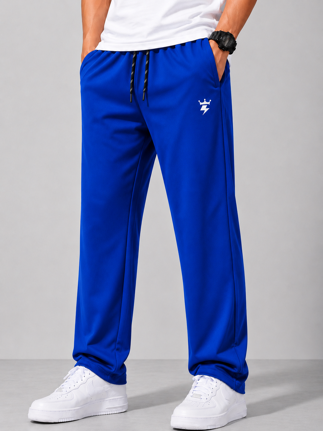 Swagzaar Men's Straight Fit Track Pant | Premium Stretch Fabric | Royal Blue
