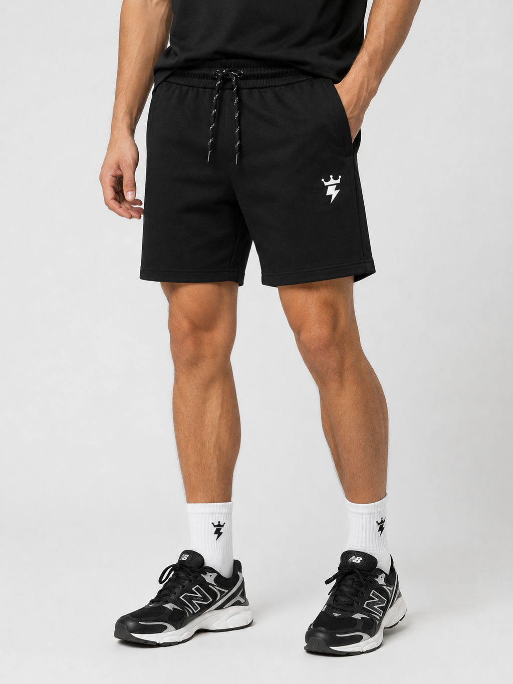 Swagzaar Black Lycra Stretchable Track Shorts for Men