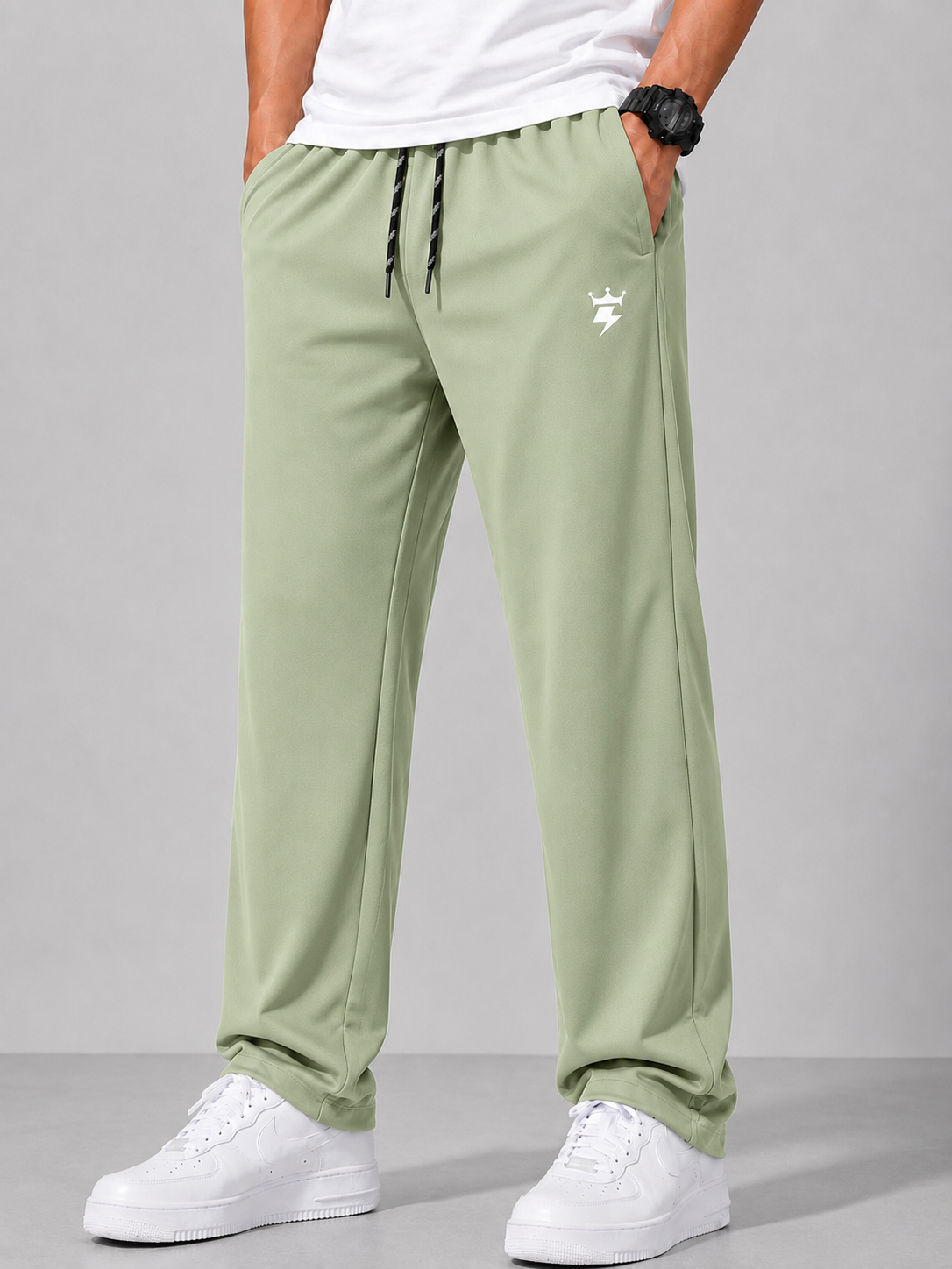 Swagzaar Men's Straight Fit Track Pant | Premium Stretch Fabric | Pista Green