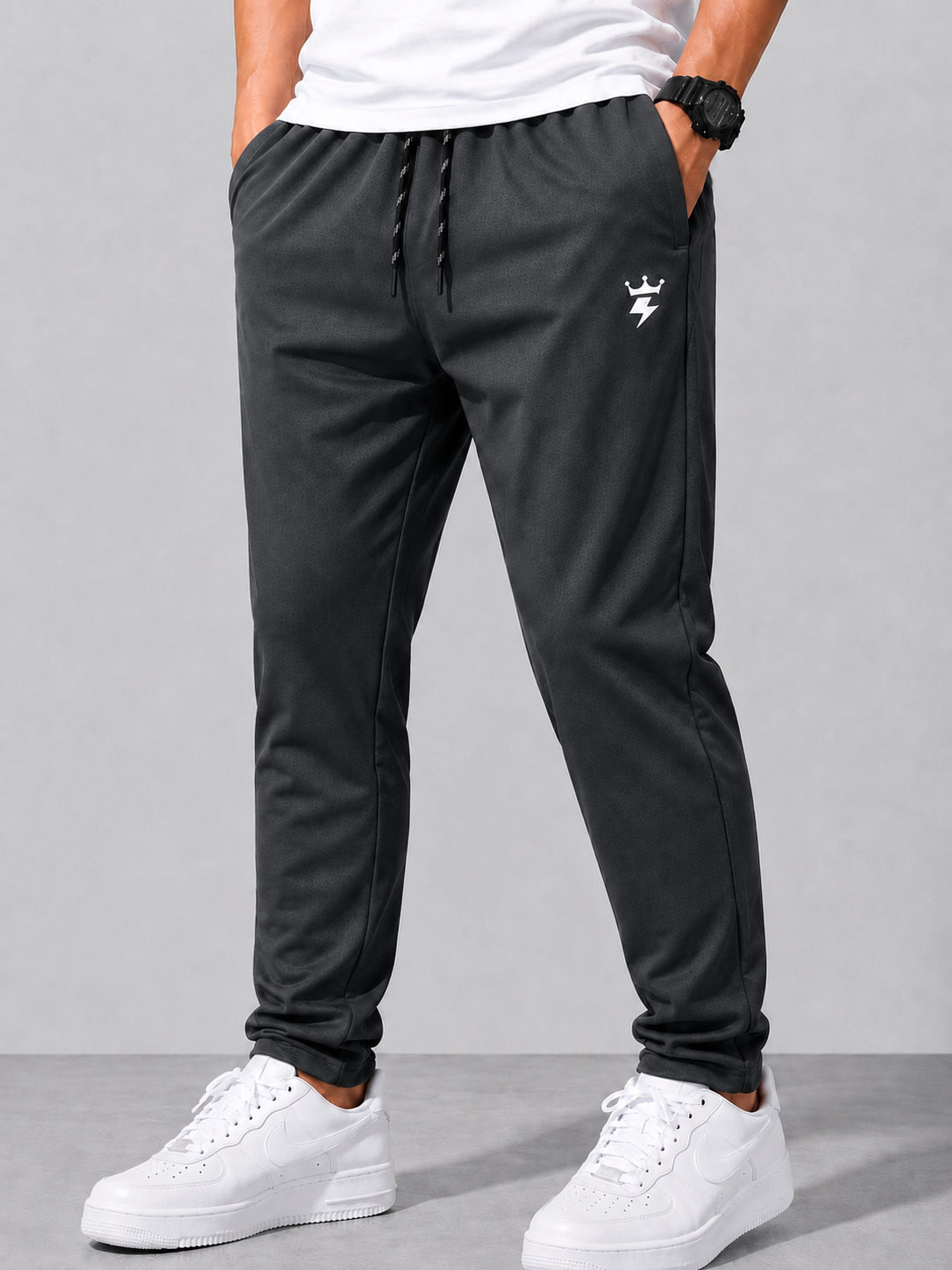 SWAGZAAR Men's Lycra Track Pants – Dark Grey