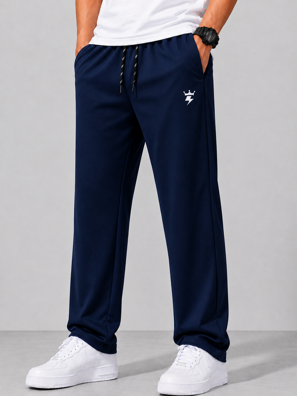 Swagzaar Men's Straight Fit Track Pant | Premium Stretch Fabric | Dark Blue