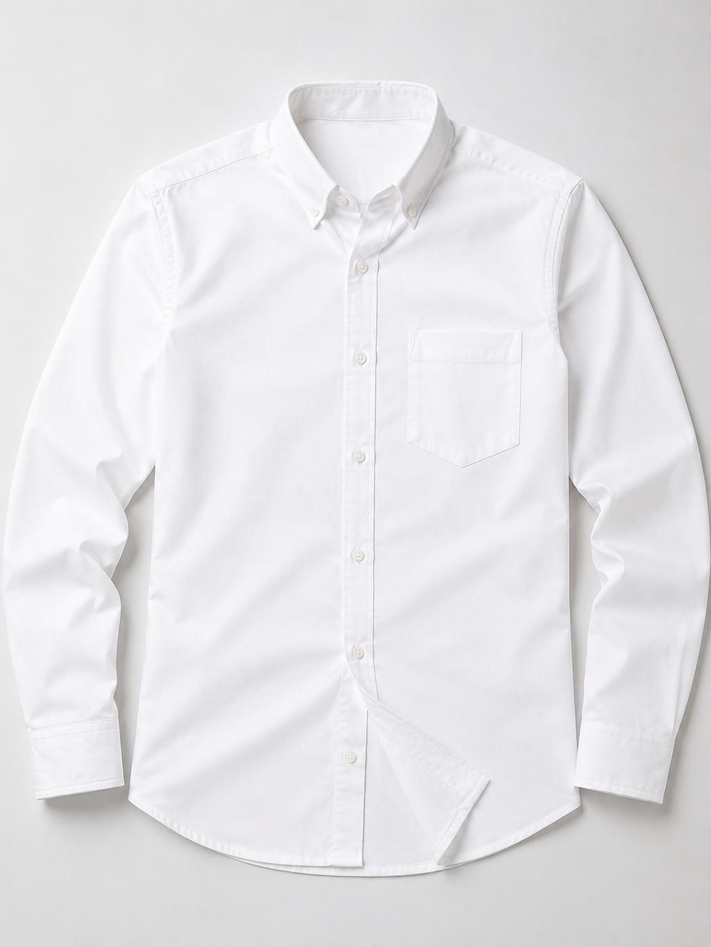Men's Premium Cotton Oxford Button-Down Shirt | Comfort Fit | Full Sleeve | Casual & Formal Wear | White