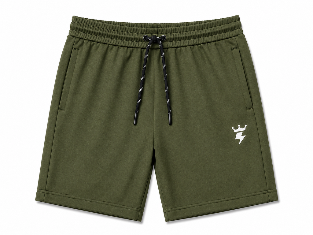 Swagzaar Olive Green Lycra Stretchable Track Shorts for Men