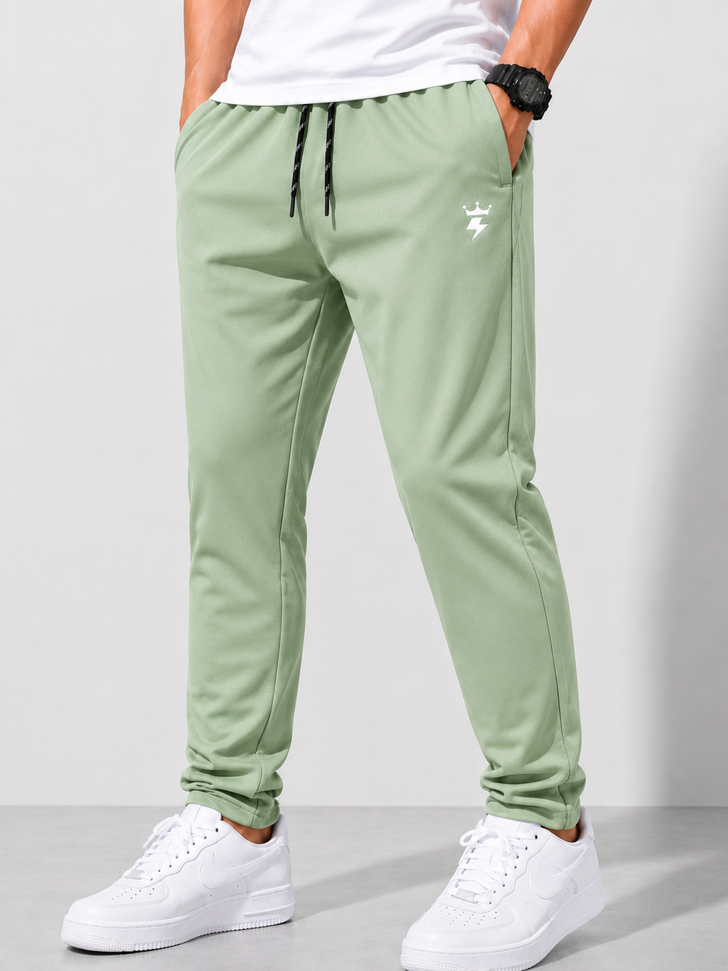 SWAGZAAR Men's Lycra Track Pants – Pista Green