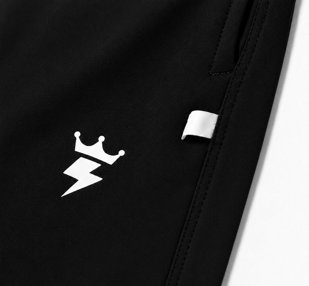 SWAGZAAR men's black lycra track pants with premium stretchable fabric, regular fit, zipper pockets and adjustable drawstring waist, ideal for gym, running, sports, workouts and everyday casual wear.