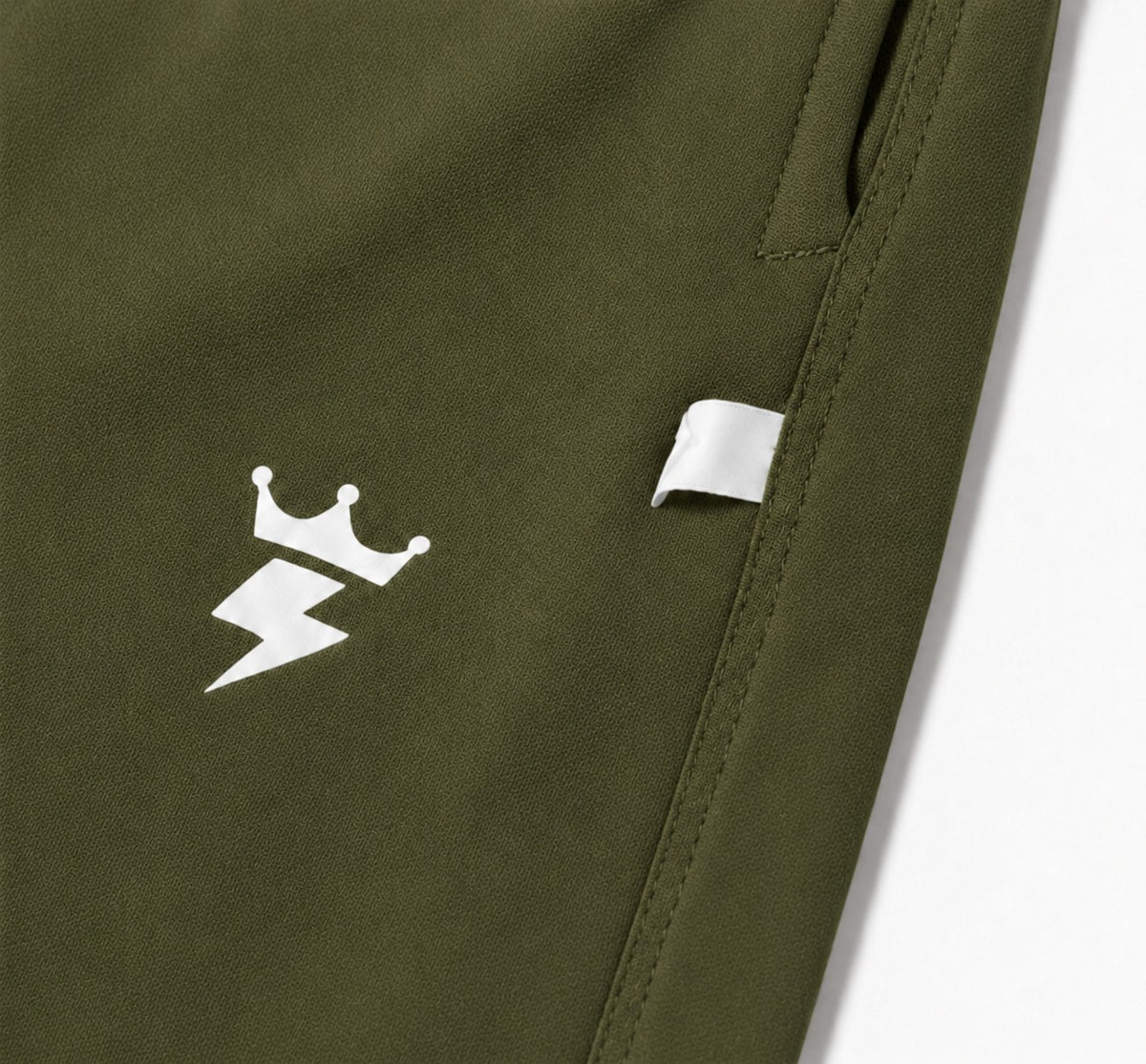 SWAGZAAR men's olive green lycra track pants with premium stretchable fabric, regular fit, zipper pockets and drawstring waist, ideal for gym, running, sports, workouts and everyday casual wear.