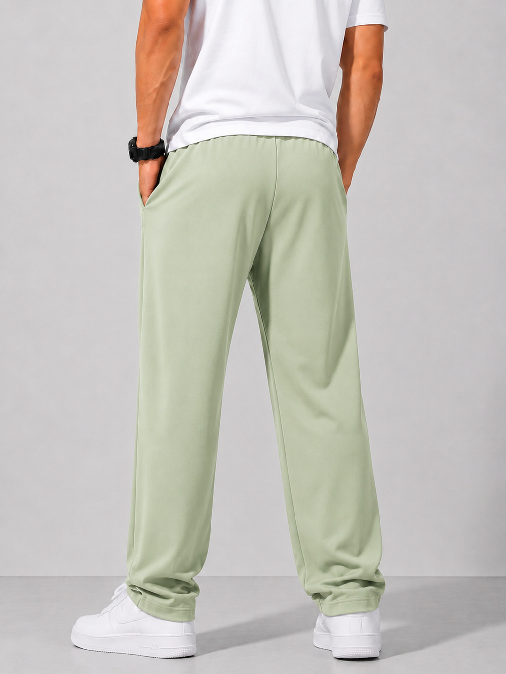 Swagzaar Men's Straight Fit Track Pant | Premium Stretch Fabric | Pista Green