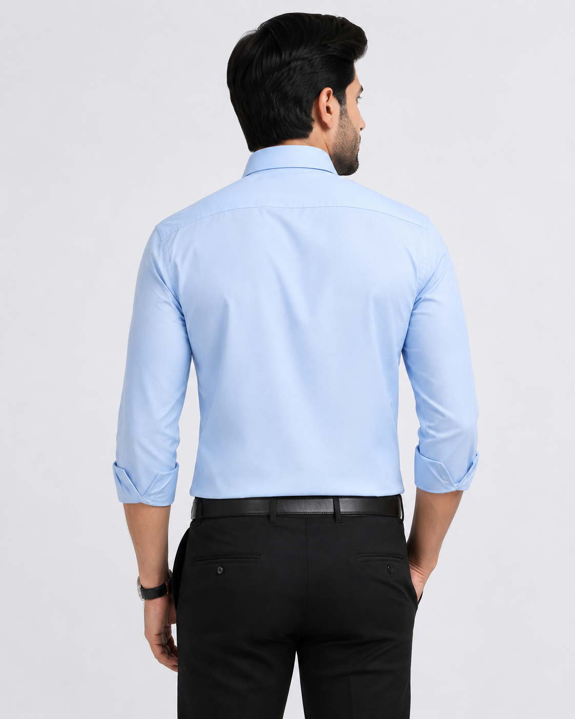 Men's Premium Cotton Oxford Button-Down Shirt | Comfort Fit | Full Sleeve | Casual & Formal Wear | Light Blue