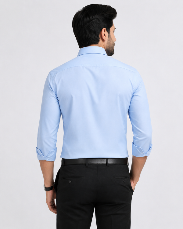Men's Premium Cotton Oxford Button-Down Shirt | Comfort Fit | Full Sleeve | Casual & Formal Wear | Light Blue