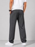 Swagzaar Men's Straight Fit Track Pant | Premium Stretch | Casual, Gym & Travel Wear - Dark Grey