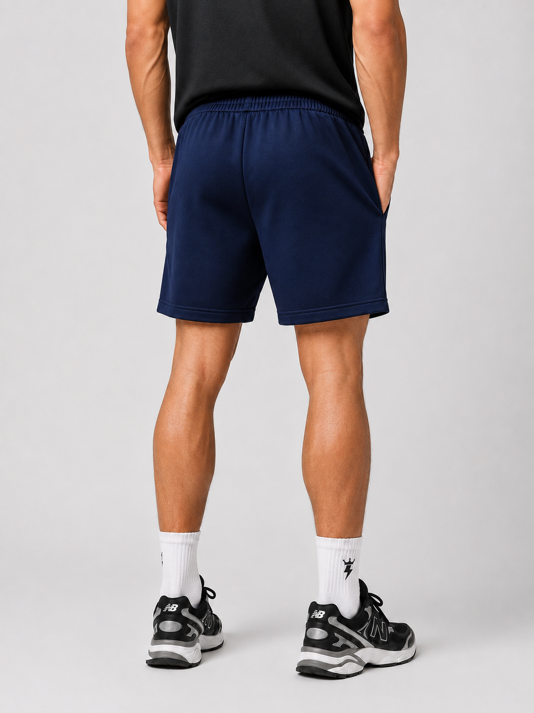Swagzaar Dark Blue Lycra Stretchable Track Shorts for Men