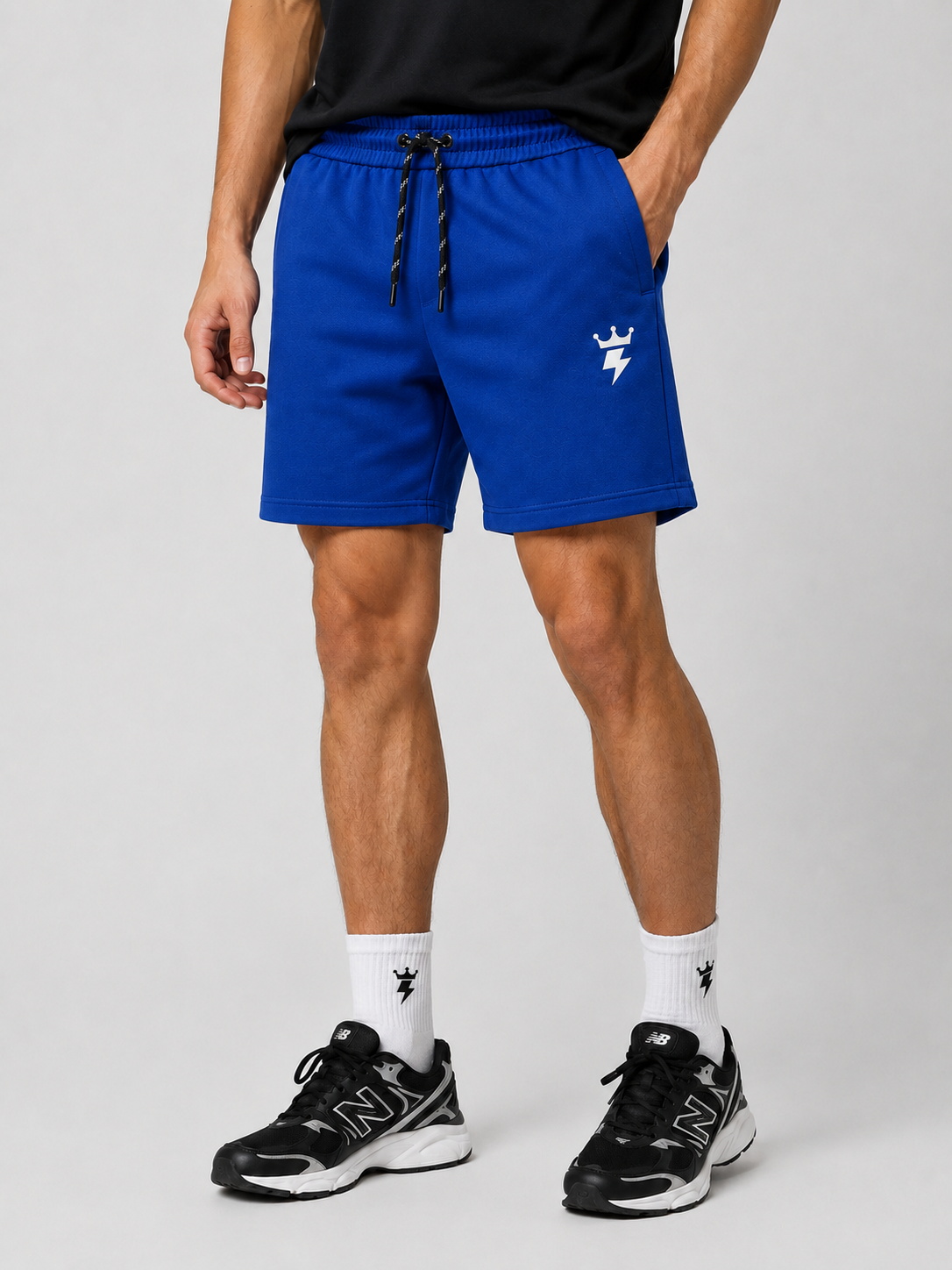 Swagzaar Royal Blue Lycra Stretchable Track Shorts for Men