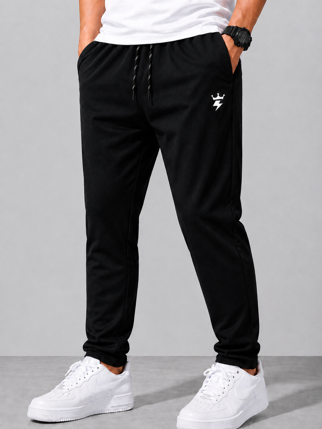 SWAGZAAR Men's Lycra Track Pants – Black