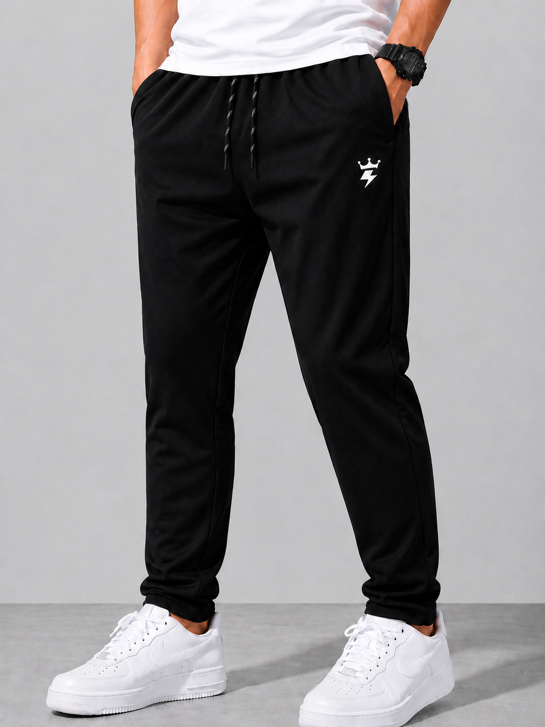 SWAGZAAR Men's Lycra Track Pants – Black