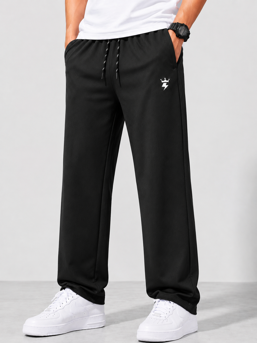 SWAGZAAR Men's Straight Fit Performance Track Pant – Black