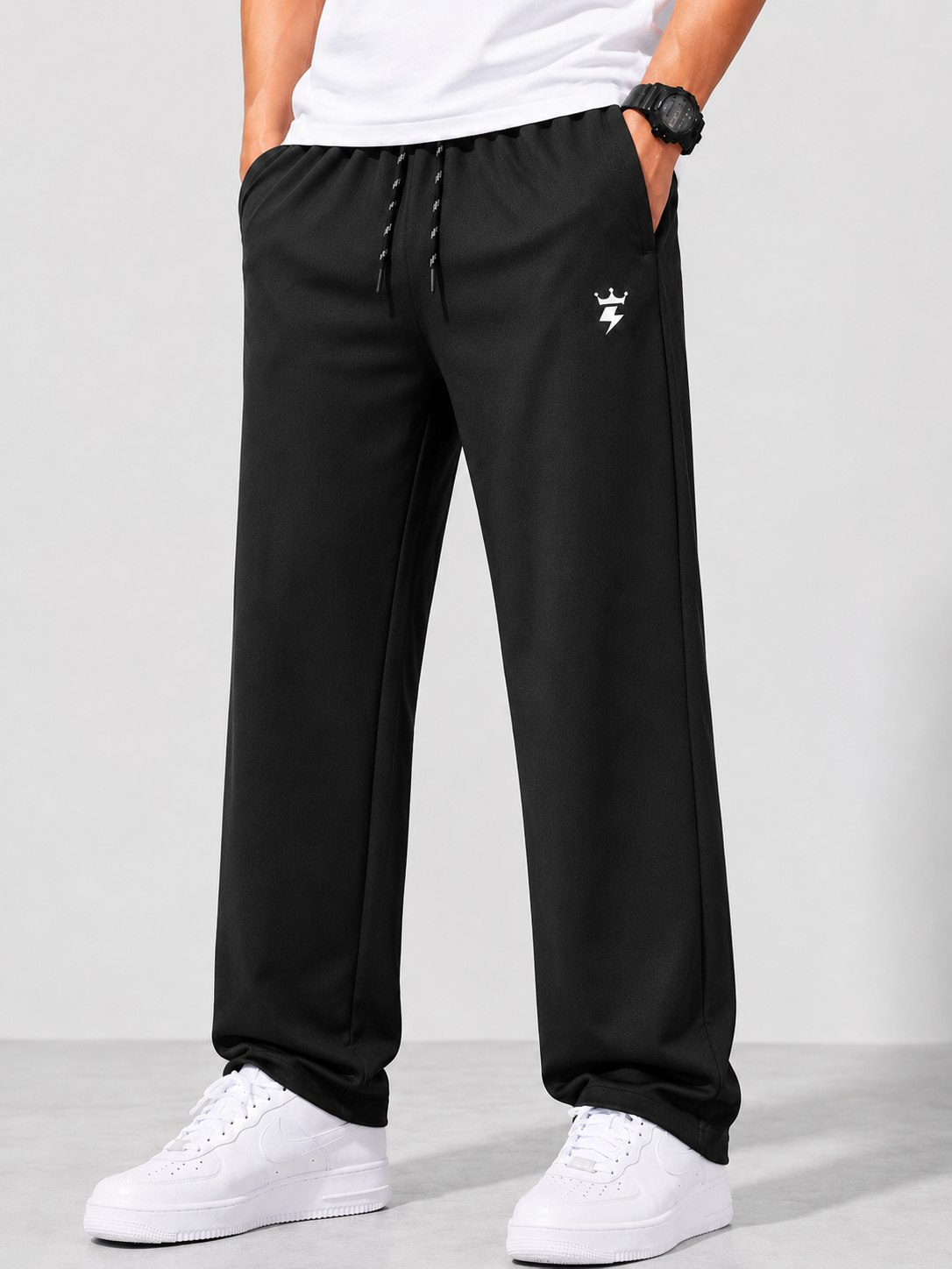 SWAGZAAR Men's Straight Fit Performance Track Pant – Black