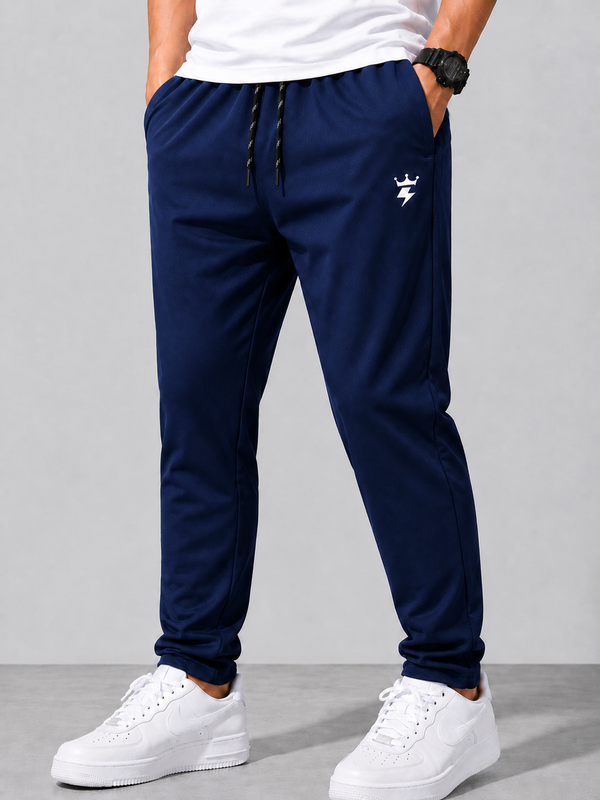 SWAGZAAR Men's Lycra Track Pants – Drak Blue