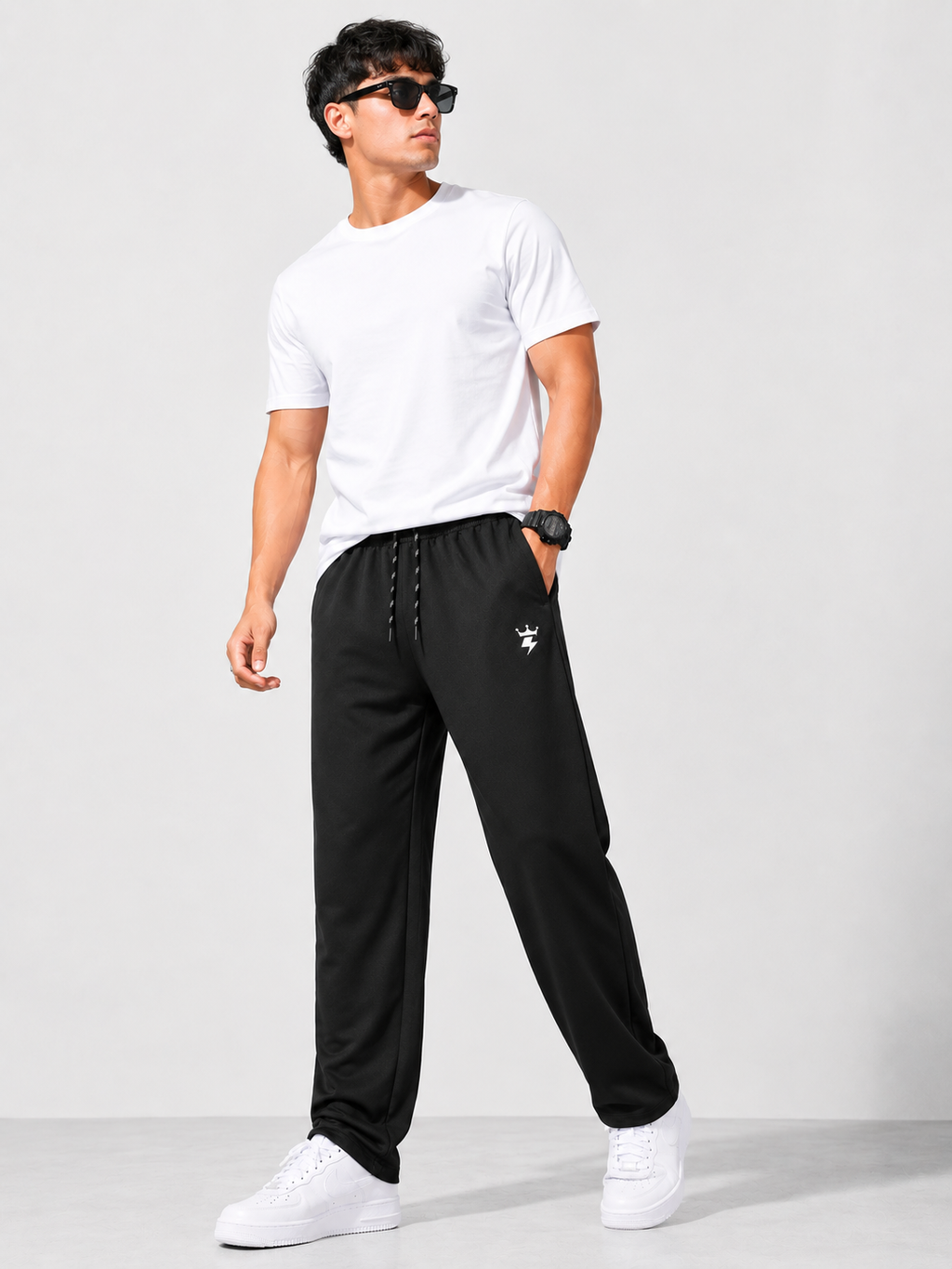 SWAGZAAR Men's Straight Fit Performance Track Pant – Black