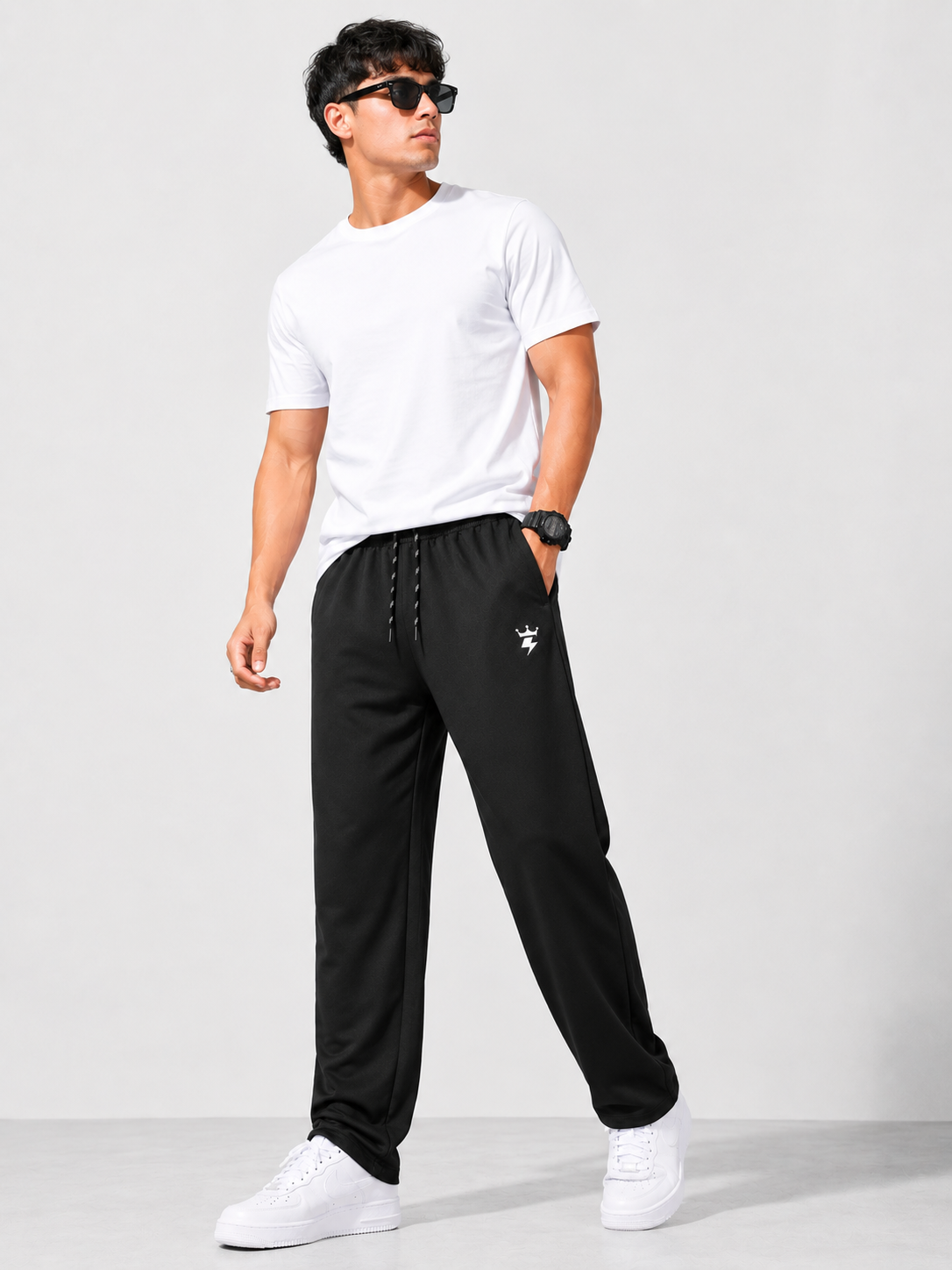 SWAGZAAR Men's Straight Fit Performance Track Pant – Black