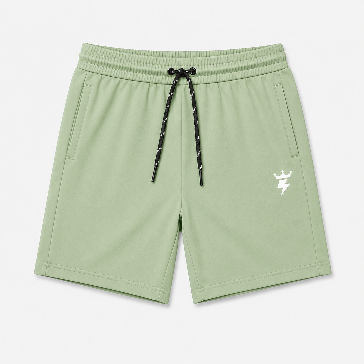 Swagzaar Pista Green Lycra Stretchable Track Shorts for Men